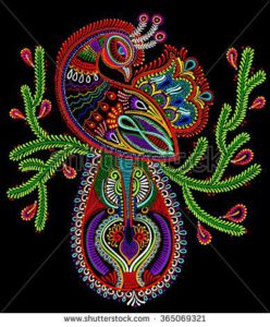 stock-photo-ethnic-folk-art-of-peacock-bird-with-flowering-branch-design-raster-version-dot-painting-365069321